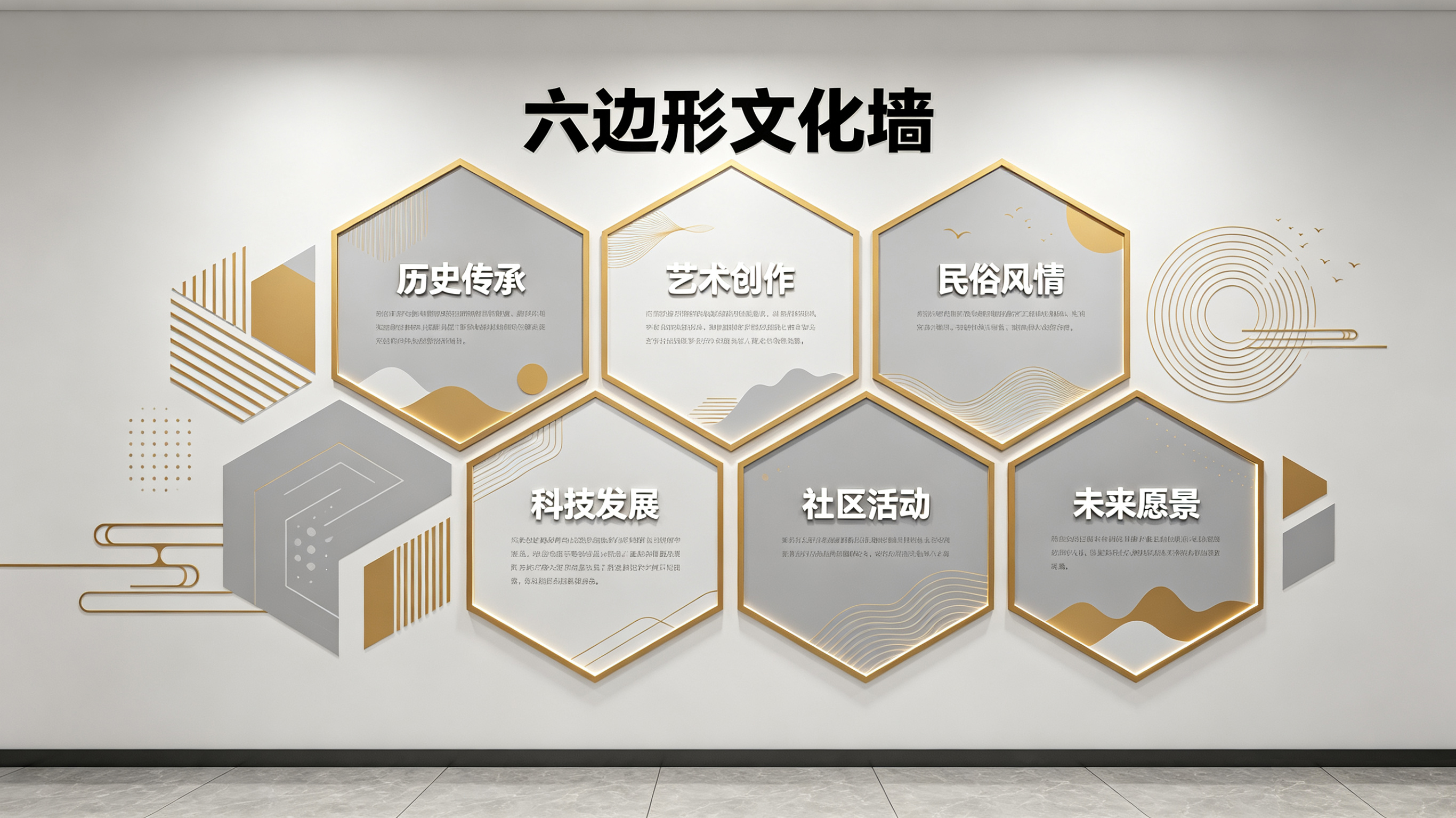 舞钢企业文化墙 | 六边形信息美学